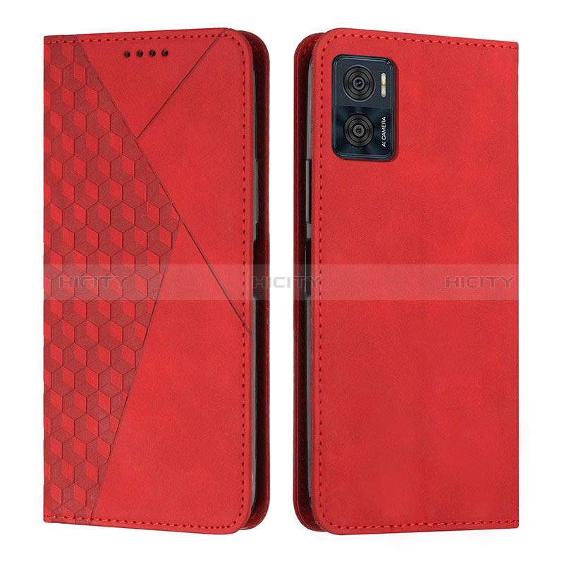 Handytasche Stand Schutzhülle Flip Leder Hülle Y02X für Motorola Moto E22 Rot Plus