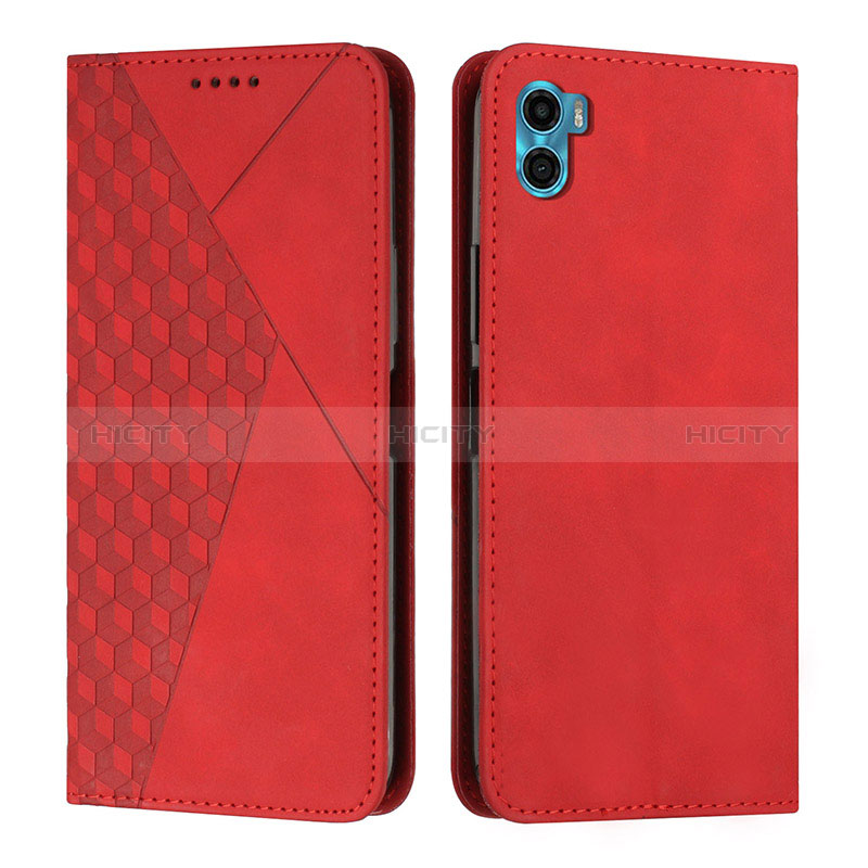 Handytasche Stand Schutzhülle Flip Leder Hülle Y02X für Motorola Moto E22S Rot