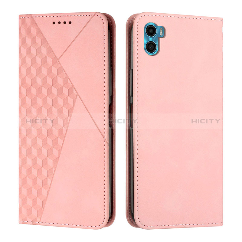 Handytasche Stand Schutzhülle Flip Leder Hülle Y02X für Motorola Moto E32 India Rosegold