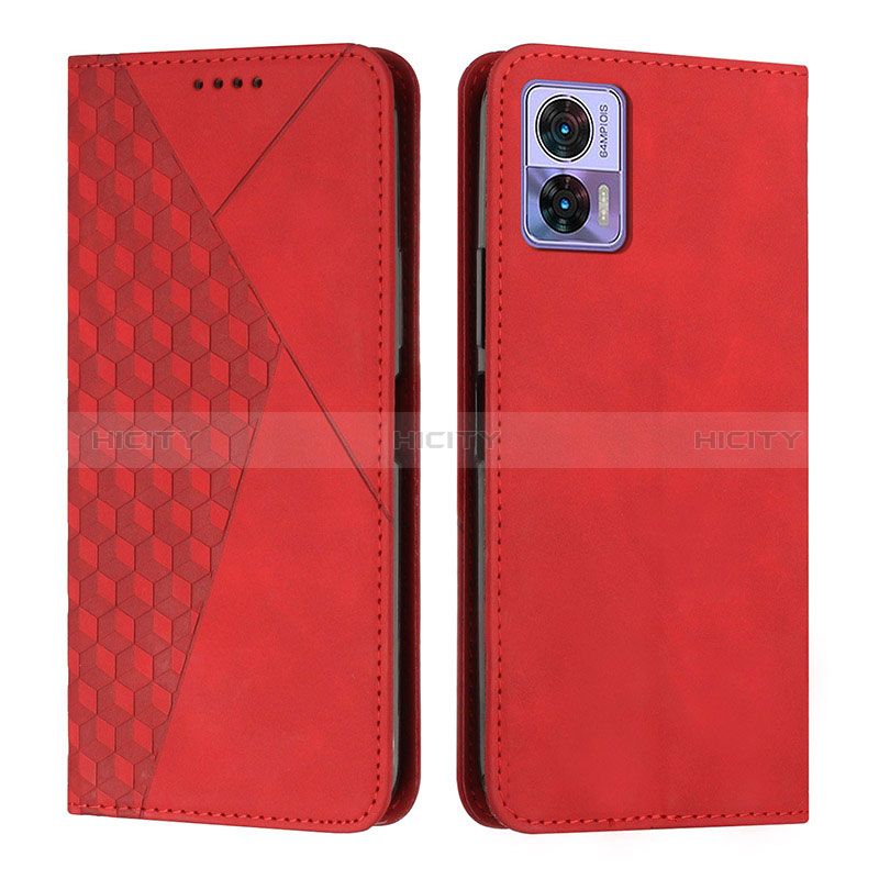 Handytasche Stand Schutzhülle Flip Leder Hülle Y02X für Motorola Moto Edge 30 Lite 5G Rot Plus