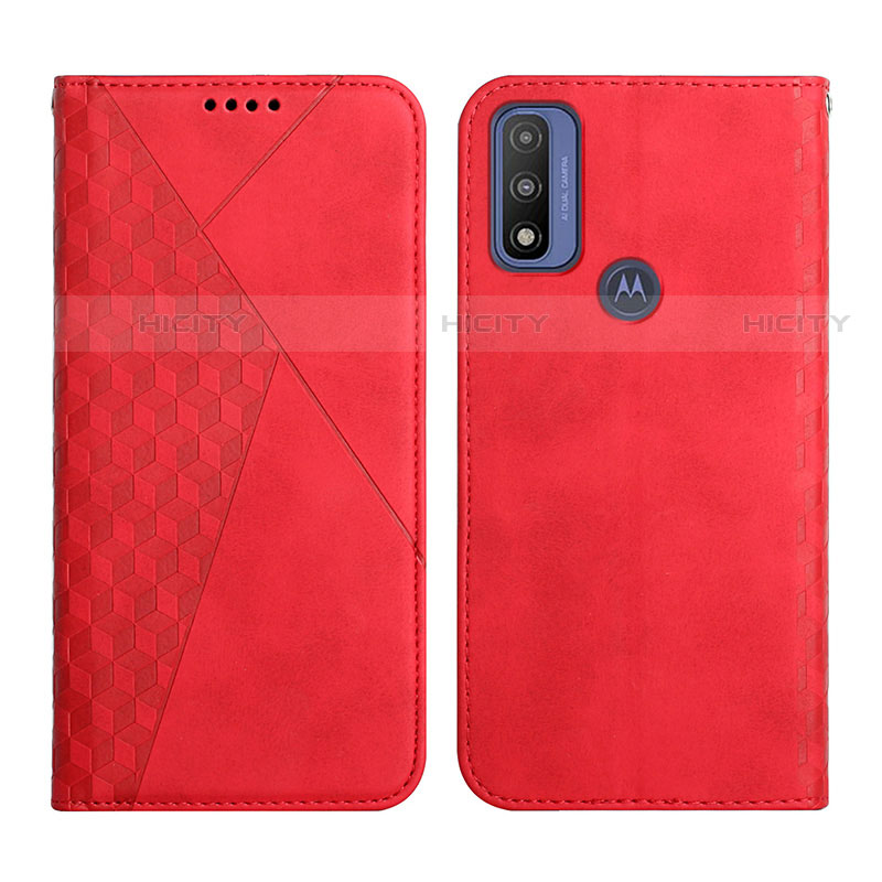 Handytasche Stand Schutzhülle Flip Leder Hülle Y02X für Motorola Moto G Pure Rot Plus