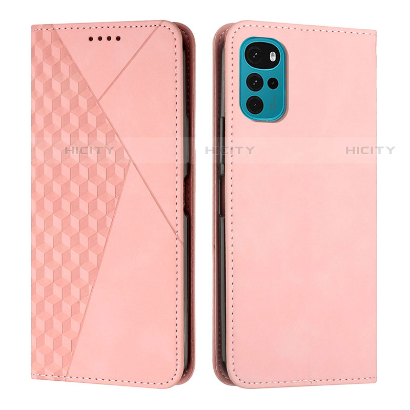 Handytasche Stand Schutzhülle Flip Leder Hülle Y02X für Motorola Moto G22 Rosegold Plus