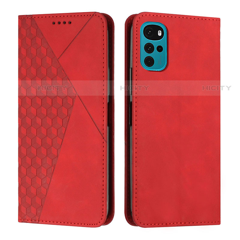 Handytasche Stand Schutzhülle Flip Leder Hülle Y02X für Motorola Moto G22 Rot