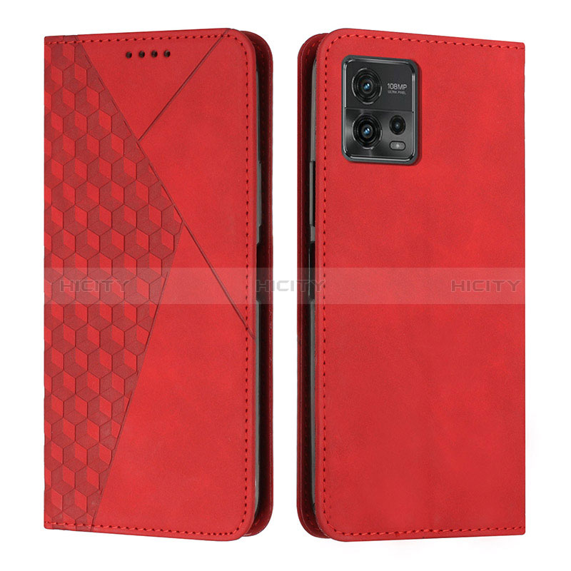 Handytasche Stand Schutzhülle Flip Leder Hülle Y02X für Motorola Moto G72 Rot Plus