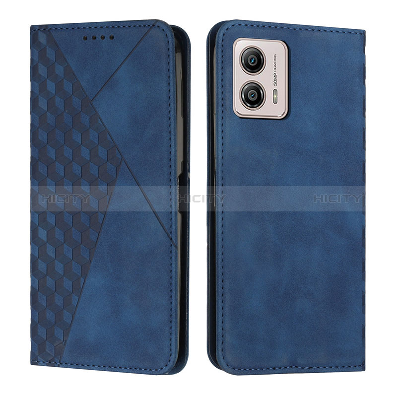 Handytasche Stand Schutzhülle Flip Leder Hülle Y02X für Motorola Moto G73 5G Blau