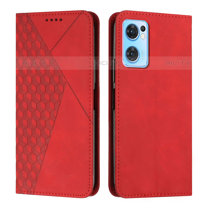 Handytasche Stand Schutzhülle Flip Leder Hülle Y02X für Oppo Reno7 5G Rot