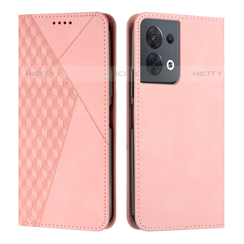 Handytasche Stand Schutzhülle Flip Leder Hülle Y02X für Oppo Reno8 5G Rosegold