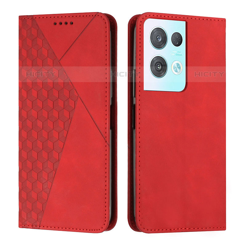 Handytasche Stand Schutzhülle Flip Leder Hülle Y02X für Oppo Reno8 Pro 5G Rot Plus