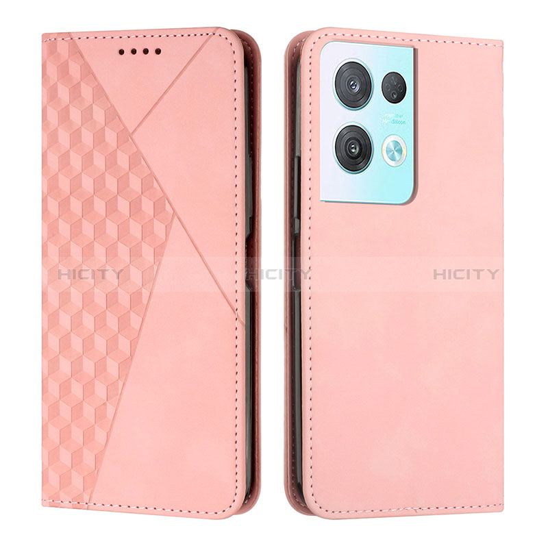 Handytasche Stand Schutzhülle Flip Leder Hülle Y02X für Oppo Reno9 Pro+ Plus 5G Rosegold Plus