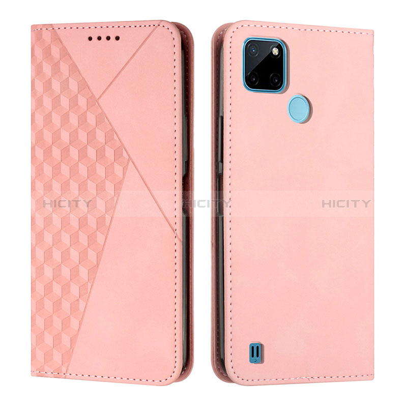 Handytasche Stand Schutzhülle Flip Leder Hülle Y02X für Realme C21Y Rosegold Plus