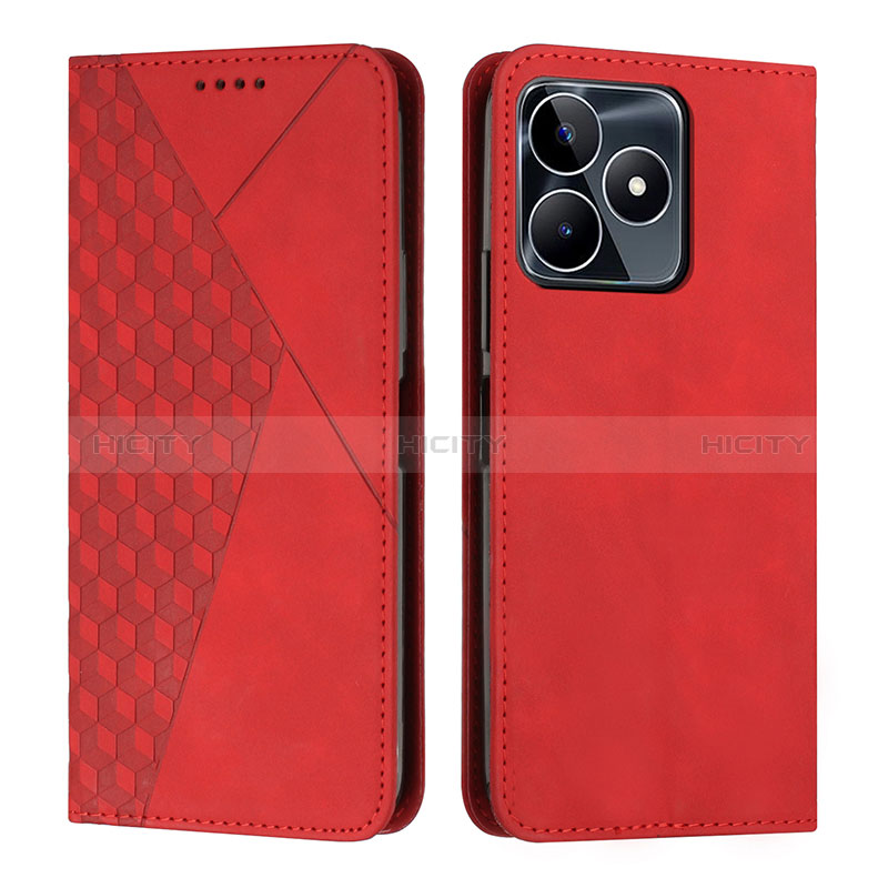 Handytasche Stand Schutzhülle Flip Leder Hülle Y02X für Realme C51 Rot