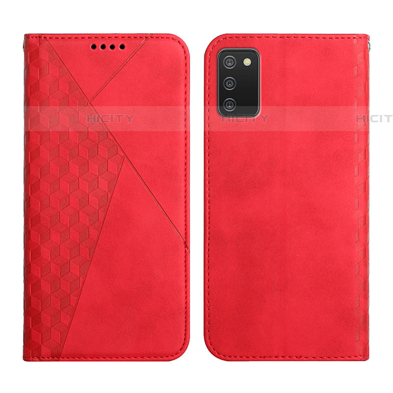 Handytasche Stand Schutzhülle Flip Leder Hülle Y02X für Samsung Galaxy A03s Rot