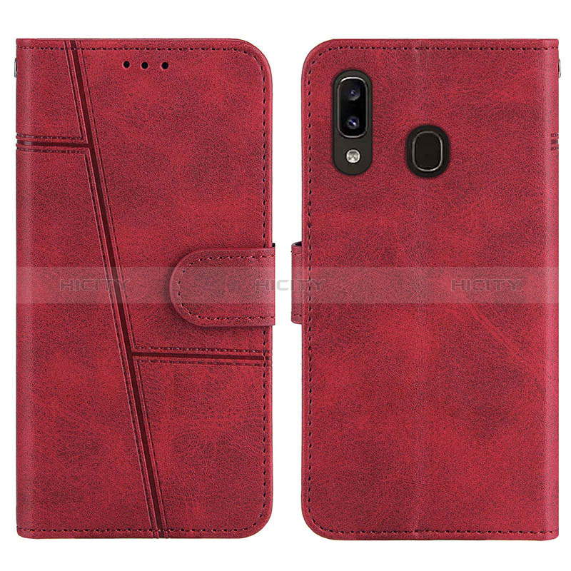 Handytasche Stand Schutzhülle Flip Leder Hülle Y02X für Samsung Galaxy A20 Rot