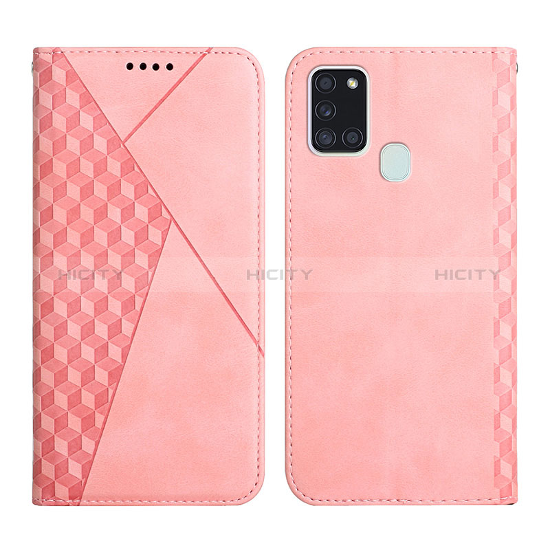 Handytasche Stand Schutzhülle Flip Leder Hülle Y02X für Samsung Galaxy A21s Rosegold