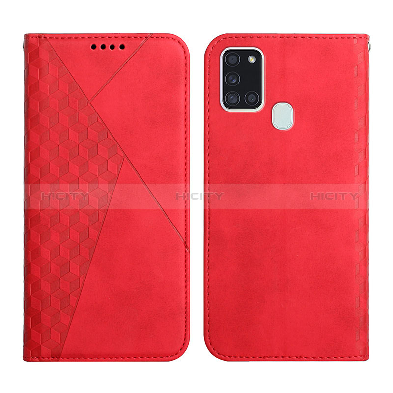 Handytasche Stand Schutzhülle Flip Leder Hülle Y02X für Samsung Galaxy A21s Rot Plus