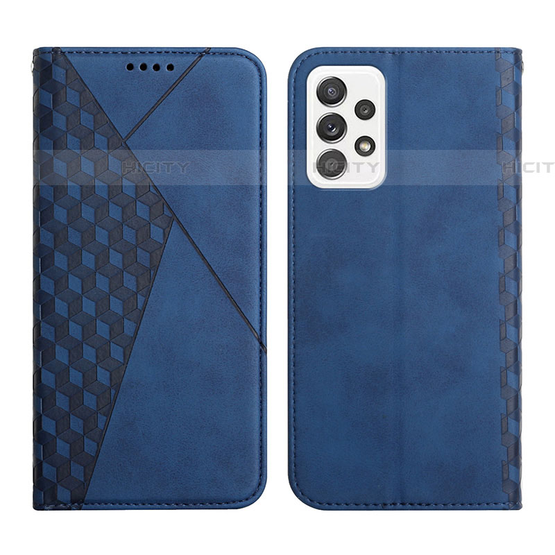 Handytasche Stand Schutzhülle Flip Leder Hülle Y02X für Samsung Galaxy A52 4G Blau