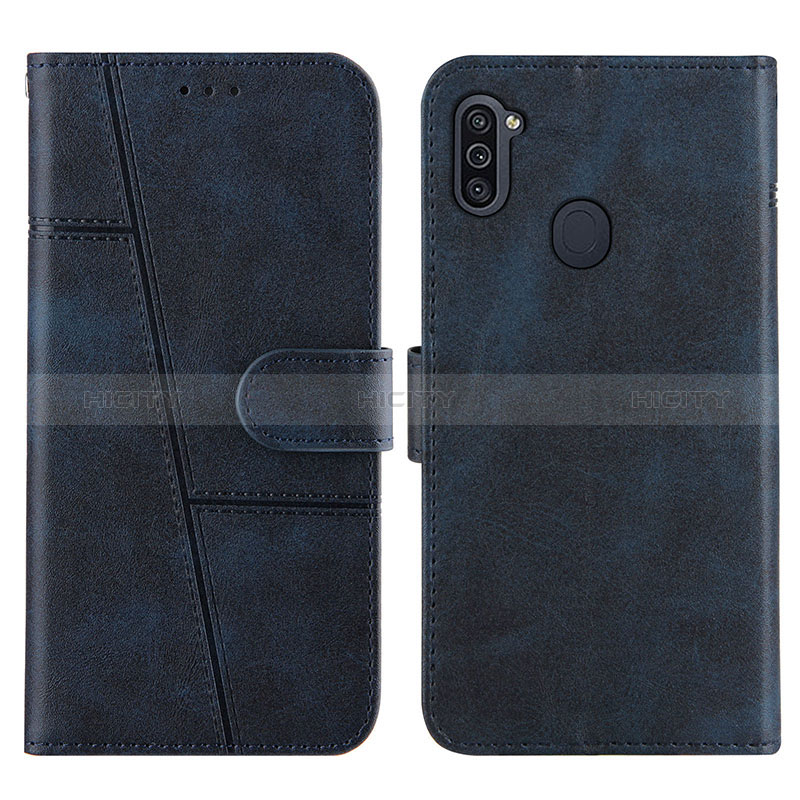 Handytasche Stand Schutzhülle Flip Leder Hülle Y02X für Samsung Galaxy M11 Blau