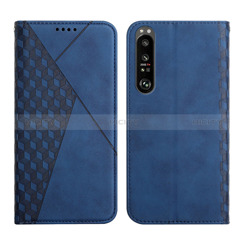 Handytasche Stand Schutzhülle Flip Leder Hülle Y02X für Sony Xperia 1 III Blau