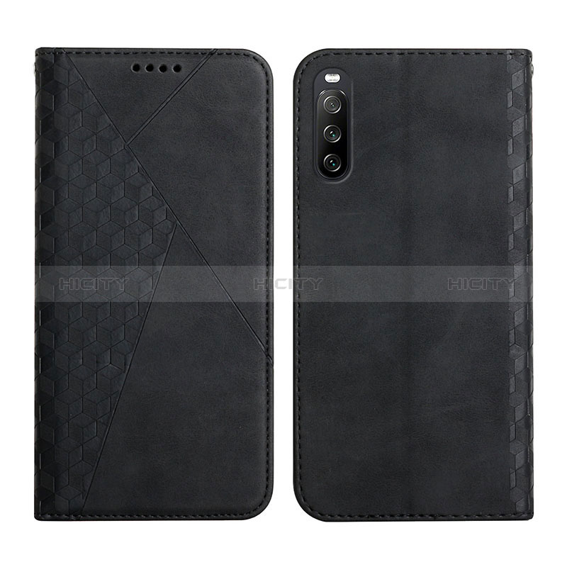 Handytasche Stand Schutzhülle Flip Leder Hülle Y02X für Sony Xperia 10 III Schwarz Plus