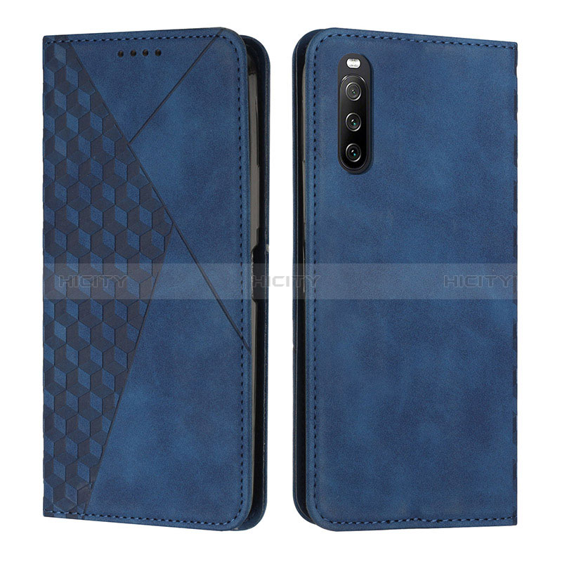 Handytasche Stand Schutzhülle Flip Leder Hülle Y02X für Sony Xperia 10 IV SOG07 Blau