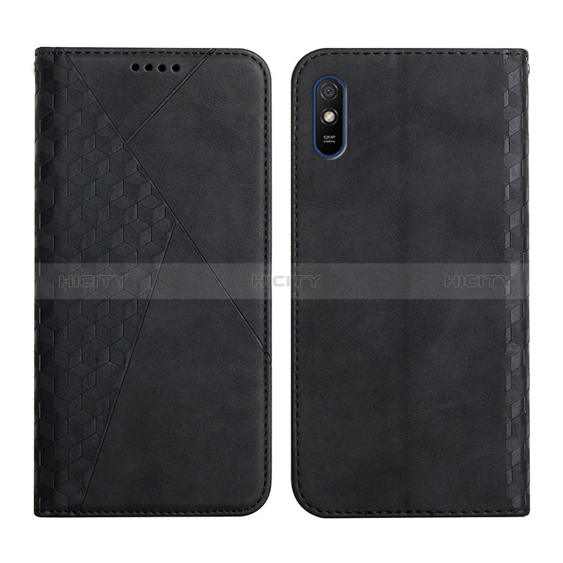 Handytasche Stand Schutzhülle Flip Leder Hülle Y02X für Xiaomi Redmi 9A Schwarz Plus