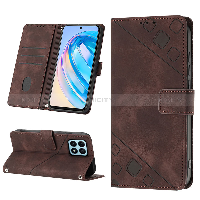 Handytasche Stand Schutzhülle Flip Leder Hülle Y03B für Huawei Honor X8a 4G