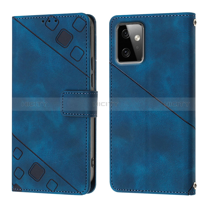 Handytasche Stand Schutzhülle Flip Leder Hülle Y03B für Motorola Moto G Power 5G (2023) Blau