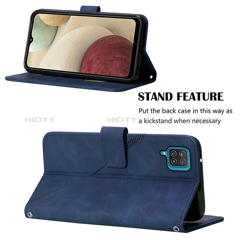 Handytasche Stand Schutzhülle Flip Leder Hülle Y03B für Samsung Galaxy A12 groß