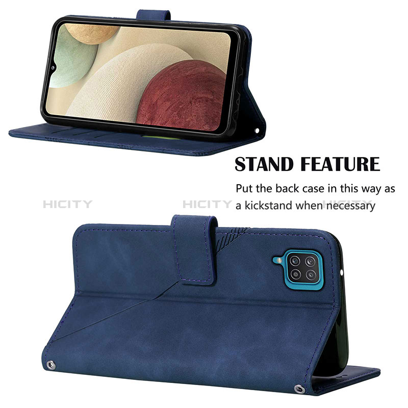 Handytasche Stand Schutzhülle Flip Leder Hülle Y03B für Samsung Galaxy A12 5G groß