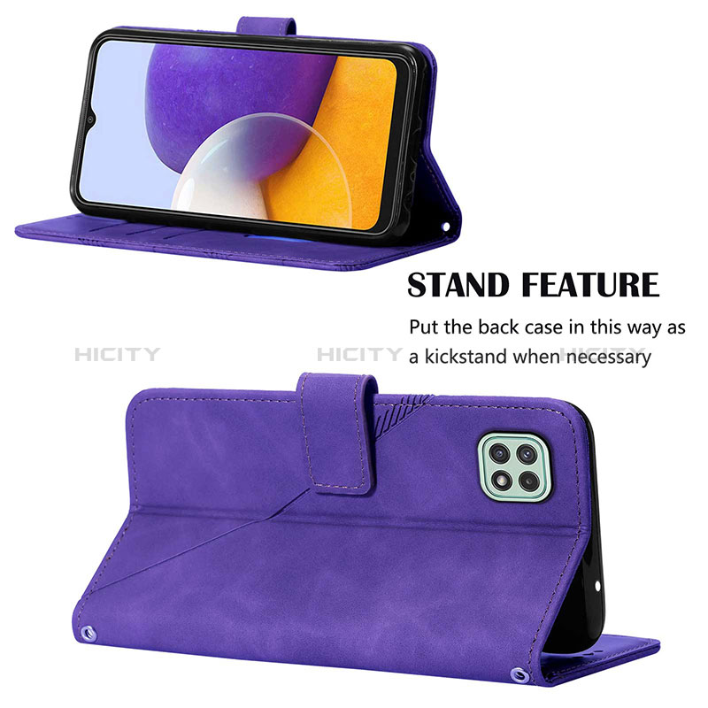 Handytasche Stand Schutzhülle Flip Leder Hülle Y03B für Samsung Galaxy A22s 5G groß