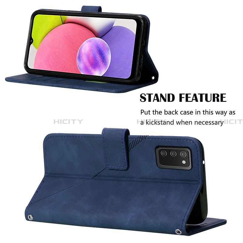 Handytasche Stand Schutzhülle Flip Leder Hülle Y03B für Samsung Galaxy F02S SM-E025F groß