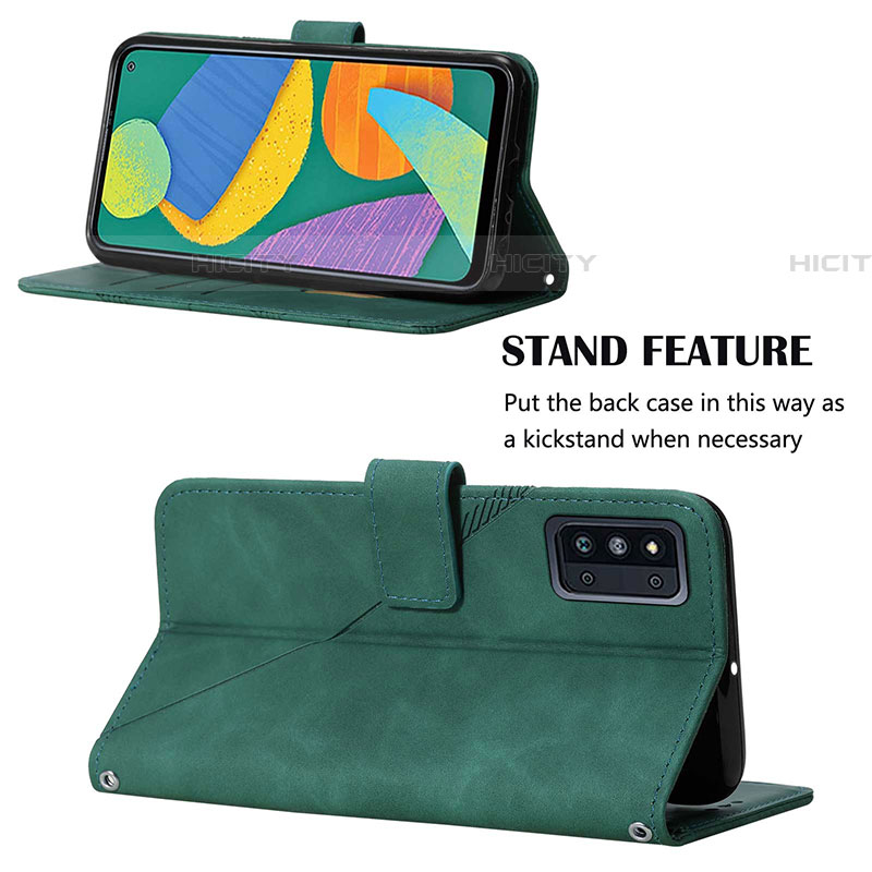 Handytasche Stand Schutzhülle Flip Leder Hülle Y03B für Samsung Galaxy F52 5G groß