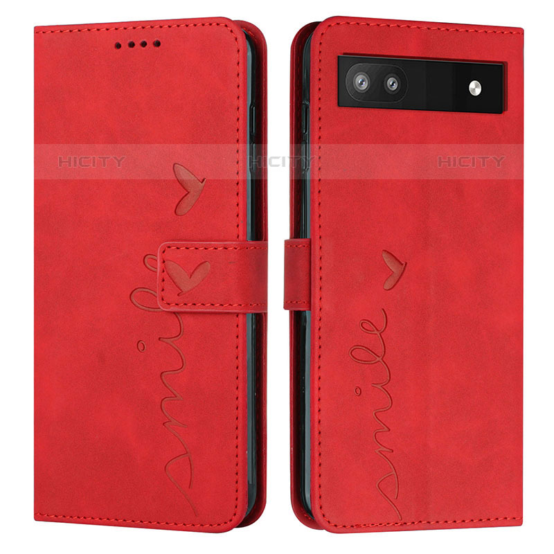 Handytasche Stand Schutzhülle Flip Leder Hülle Y03X für Google Pixel 6a 5G Rot