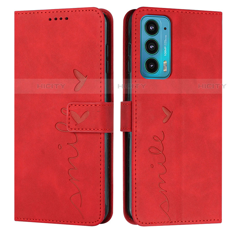 Handytasche Stand Schutzhülle Flip Leder Hülle Y03X für Motorola Moto Edge 20 5G Rot