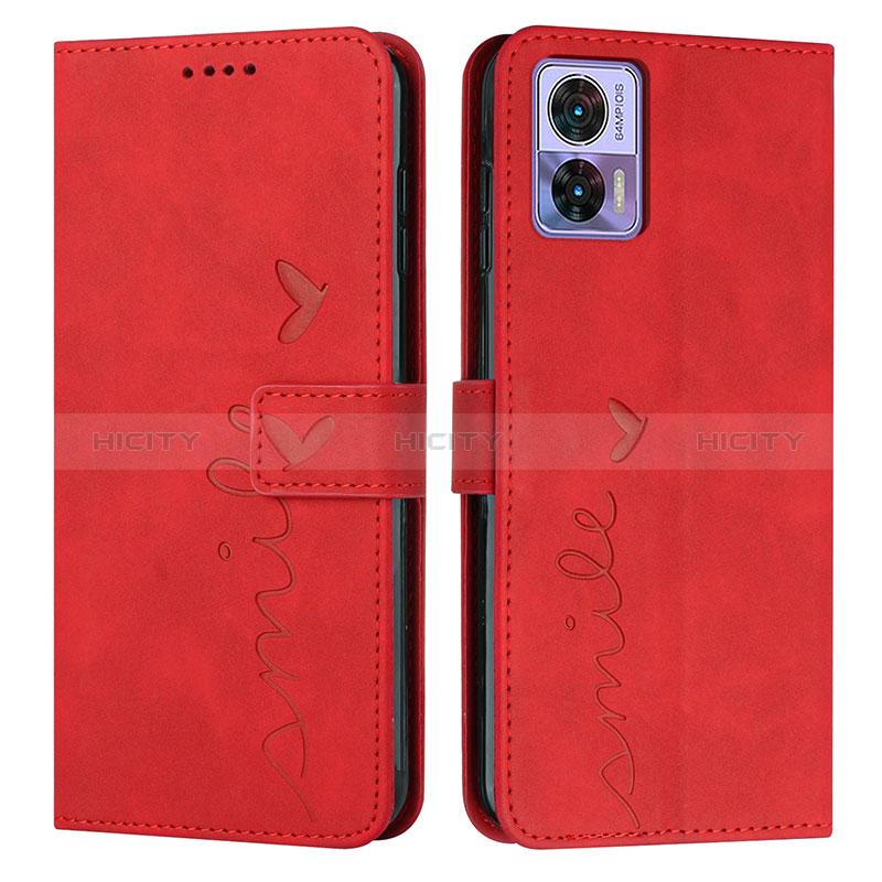 Handytasche Stand Schutzhülle Flip Leder Hülle Y03X für Motorola Moto Edge 30 Lite 5G Rot