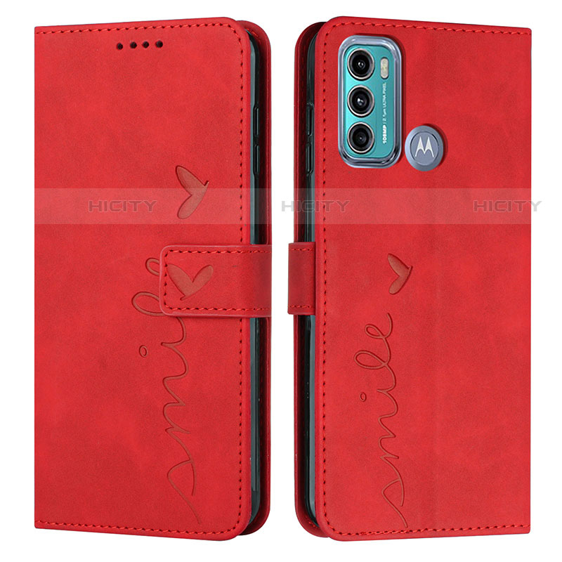 Handytasche Stand Schutzhülle Flip Leder Hülle Y03X für Motorola Moto G40 Fusion Rot Plus