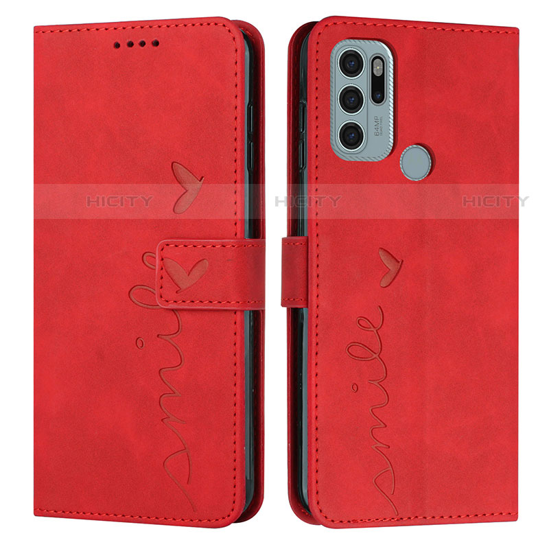 Handytasche Stand Schutzhülle Flip Leder Hülle Y03X für Motorola Moto G60s Rot