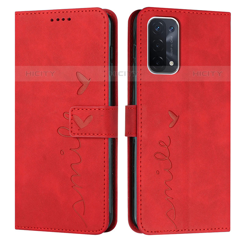 Handytasche Stand Schutzhülle Flip Leder Hülle Y03X für Oppo A93 5G Rot Plus