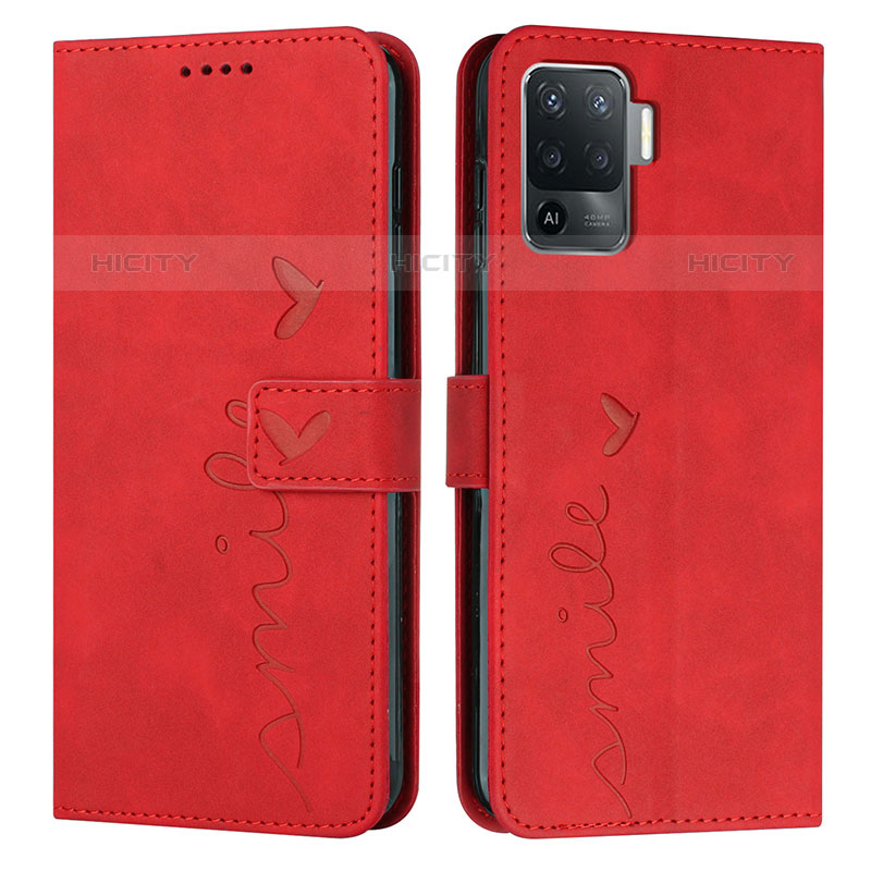 Handytasche Stand Schutzhülle Flip Leder Hülle Y03X für Oppo F19 Pro Rot Plus