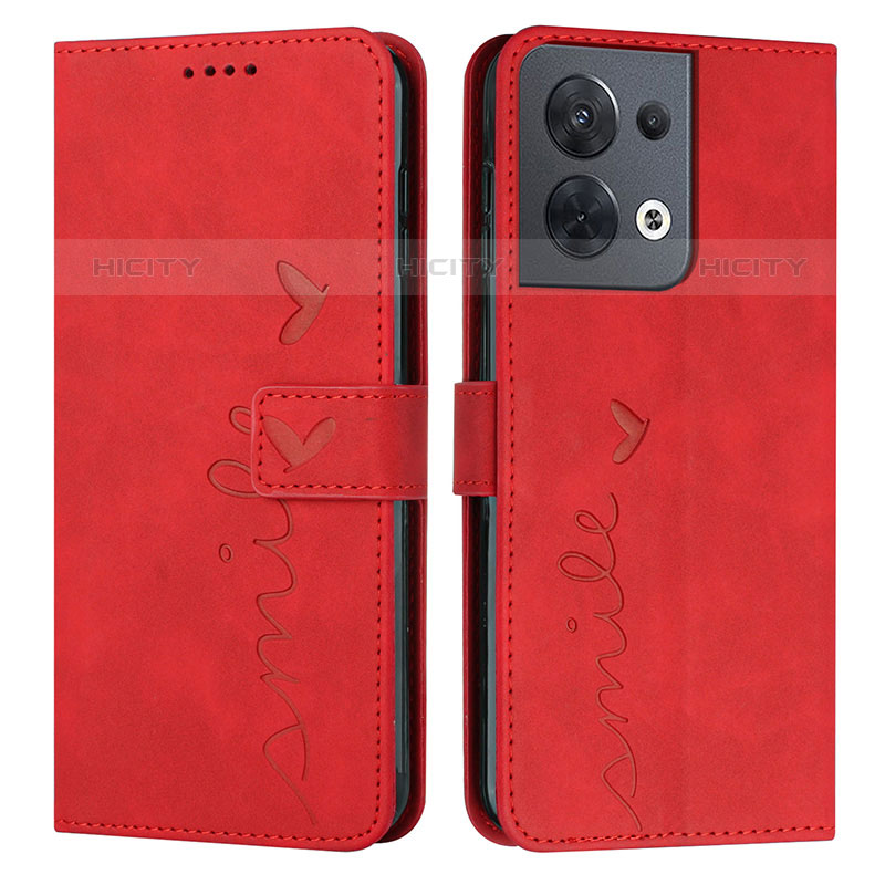 Handytasche Stand Schutzhülle Flip Leder Hülle Y03X für Oppo Reno8 5G Rot