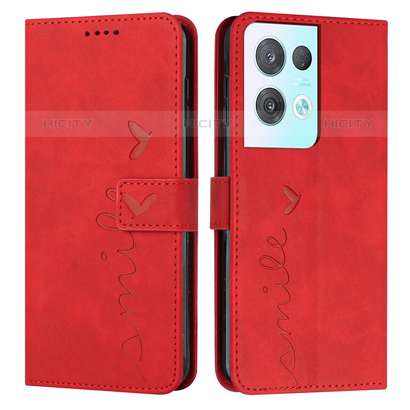 Handytasche Stand Schutzhülle Flip Leder Hülle Y03X für Oppo Reno8 Pro 5G Rot