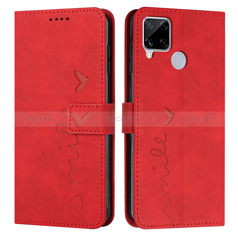 Handytasche Stand Schutzhülle Flip Leder Hülle Y03X für Realme 7i RMX2193 Rot Plus