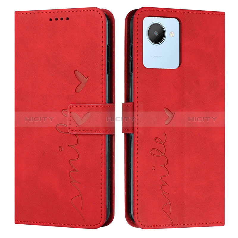 Handytasche Stand Schutzhülle Flip Leder Hülle Y03X für Realme C30 Rot