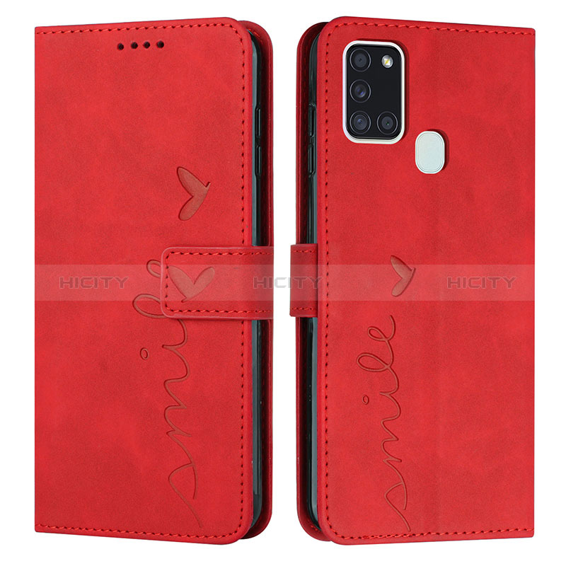 Handytasche Stand Schutzhülle Flip Leder Hülle Y03X für Samsung Galaxy A21s Rot