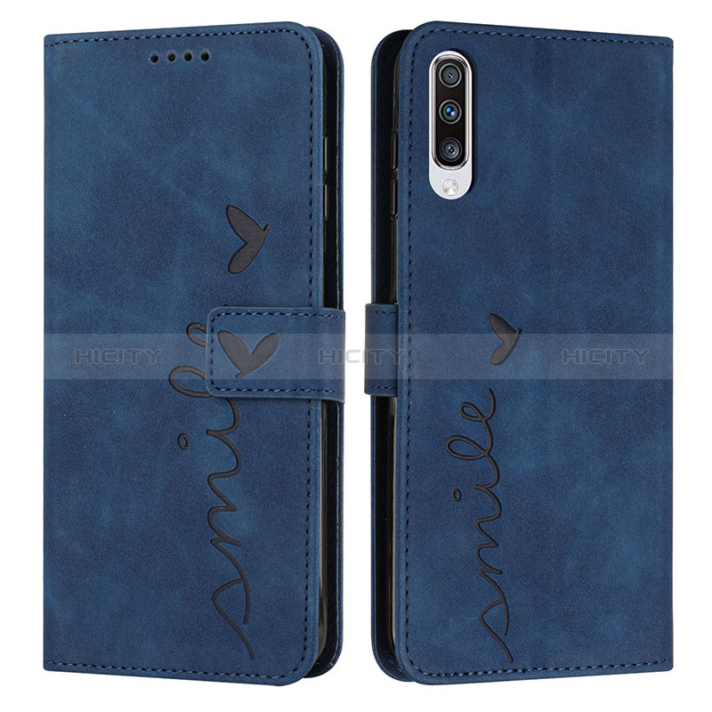 Handytasche Stand Schutzhülle Flip Leder Hülle Y03X für Samsung Galaxy A50 Blau Plus