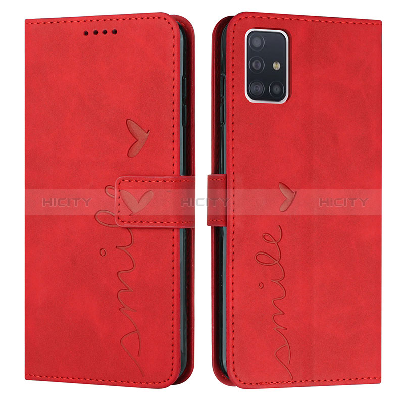 Handytasche Stand Schutzhülle Flip Leder Hülle Y03X für Samsung Galaxy A51 5G Rot Plus