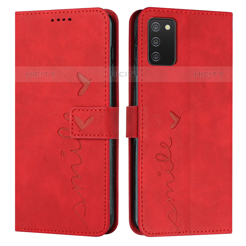 Handytasche Stand Schutzhülle Flip Leder Hülle Y03X für Samsung Galaxy M02s Rot Plus