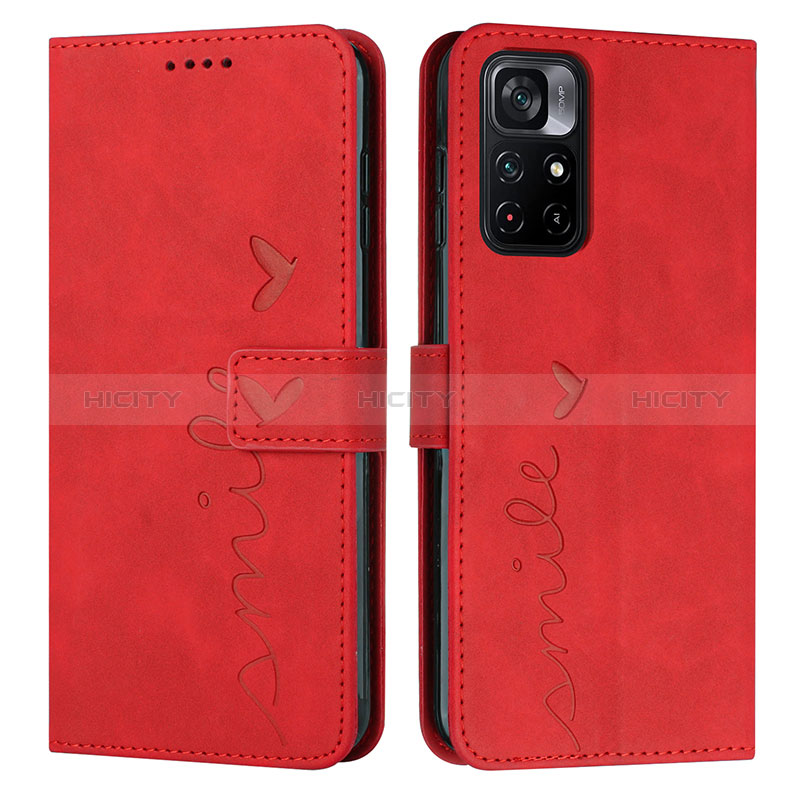 Handytasche Stand Schutzhülle Flip Leder Hülle Y03X für Xiaomi Redmi Note 11 5G Rot Plus