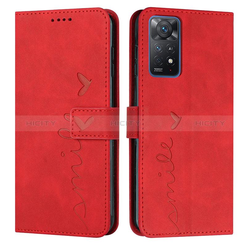 Handytasche Stand Schutzhülle Flip Leder Hülle Y03X für Xiaomi Redmi Note 11 Pro 5G Rot Plus