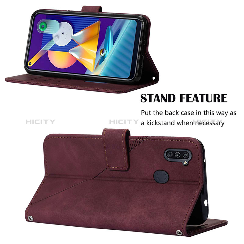 Handytasche Stand Schutzhülle Flip Leder Hülle Y04B für Samsung Galaxy A11 groß